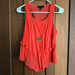 Coral BCX Tiered Sleeveless Top